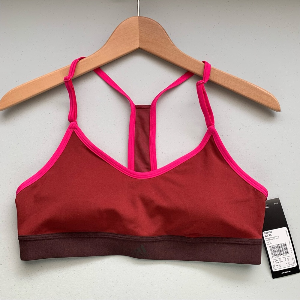 ADIDAS All Me Sports Bra in red/pink size M